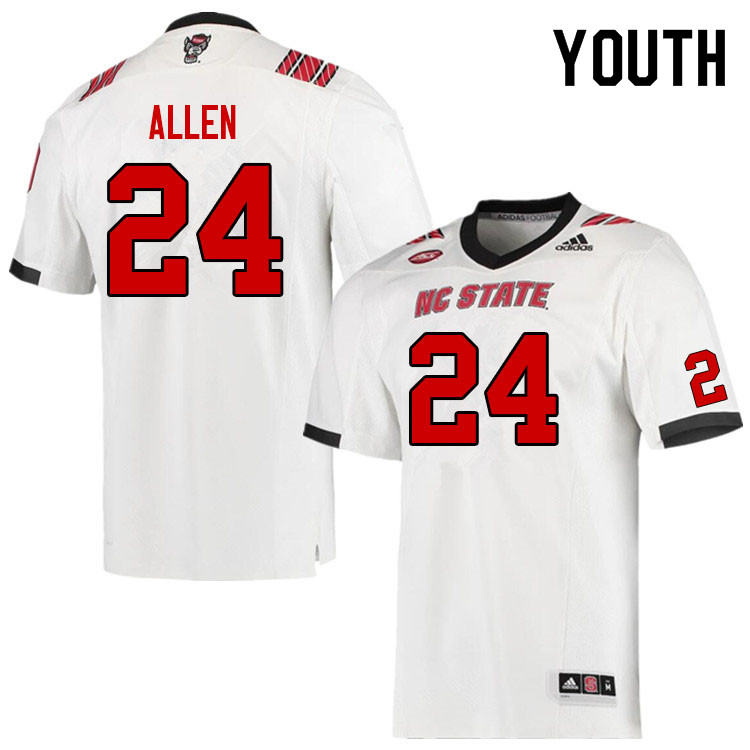 Youth #24 Michael Allen NC State Wolfpack College Football Jerseys Sale-White